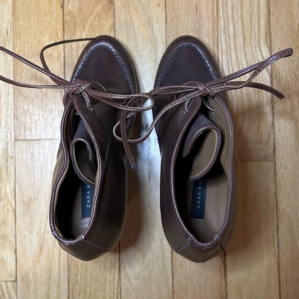 Special Edition Zara Brown Leather Booties - Picture 11 of 14